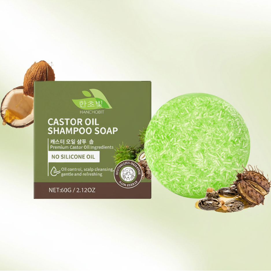 Castor Oil Solid Shampoo Bar Deep Moisturizing Hair Repair