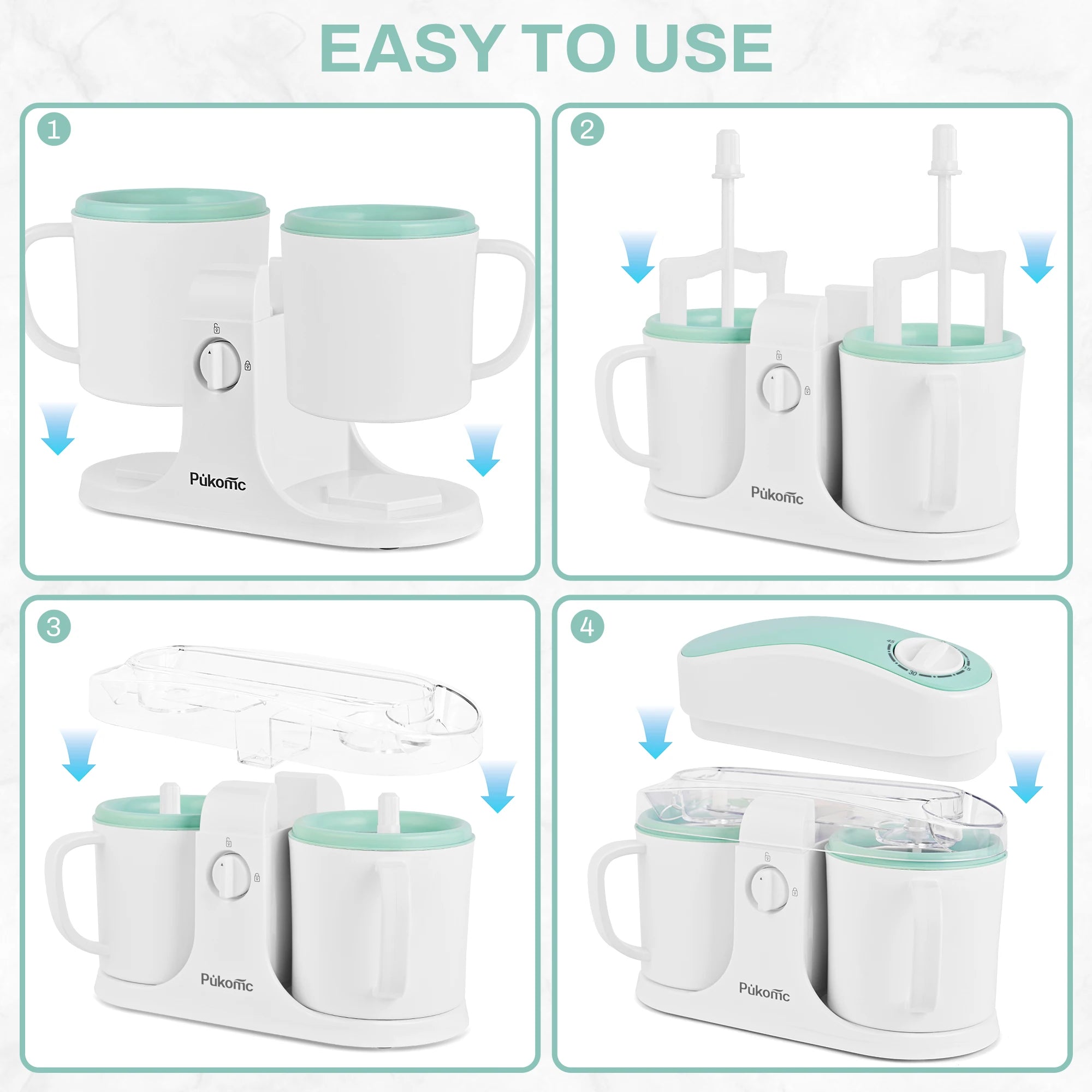 Automatic Dual Cup Ice Cream and Popsicle Maker Machine