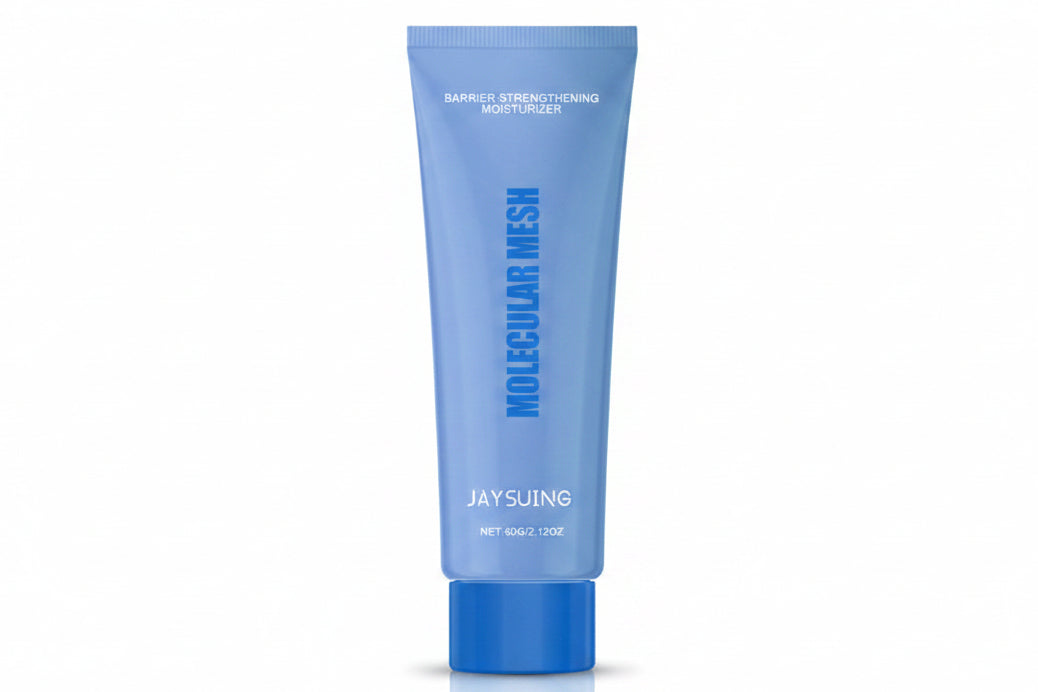 Jaysuing Molecular Mesh barrier strengthening moisturizer packaging and tube on a white background
