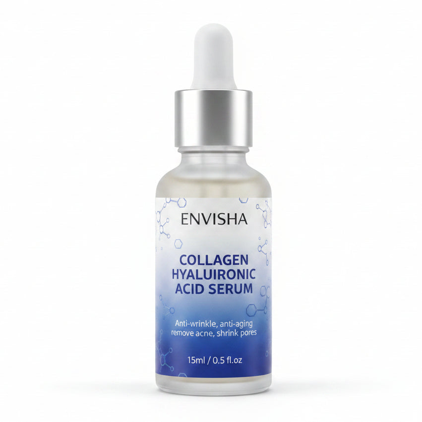 Collagen Hyaluronic Acid Serum packaging with dropper bottle on a white background