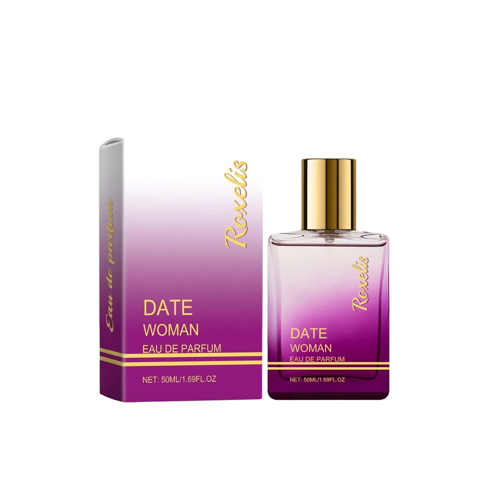 Roselis Date Woman Eau de Parfum bottle and packaging on a white background