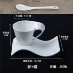 European Ceramic Espresso Coffee Cup with Matching Spoon and Saucer Set