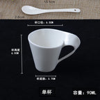European Ceramic Espresso Coffee Cup with Matching Spoon and Saucer Set
