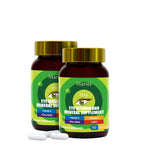 Two bottles of Marsta Eye Vitamin and Mineral Supplement with a gold label on a white background.