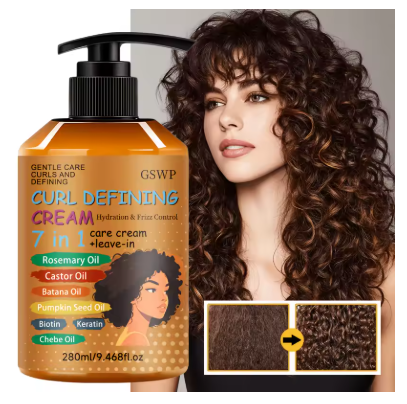 GSWP 7-in-1 Curl Cream | Hydrating & Volumizing Hair Styling Cream for Fresh, Non-Sticky Curls (280ml / 560ml)
