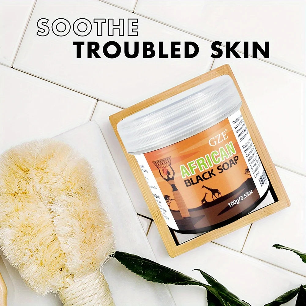 Unisex African Black 3-in-1 Face Hair Body Cleanser Soap 3.5 oz