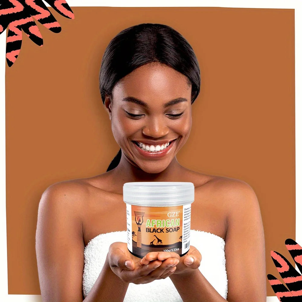 Unisex African Black 3-in-1 Face Hair Body Cleanser Soap 3.5 oz