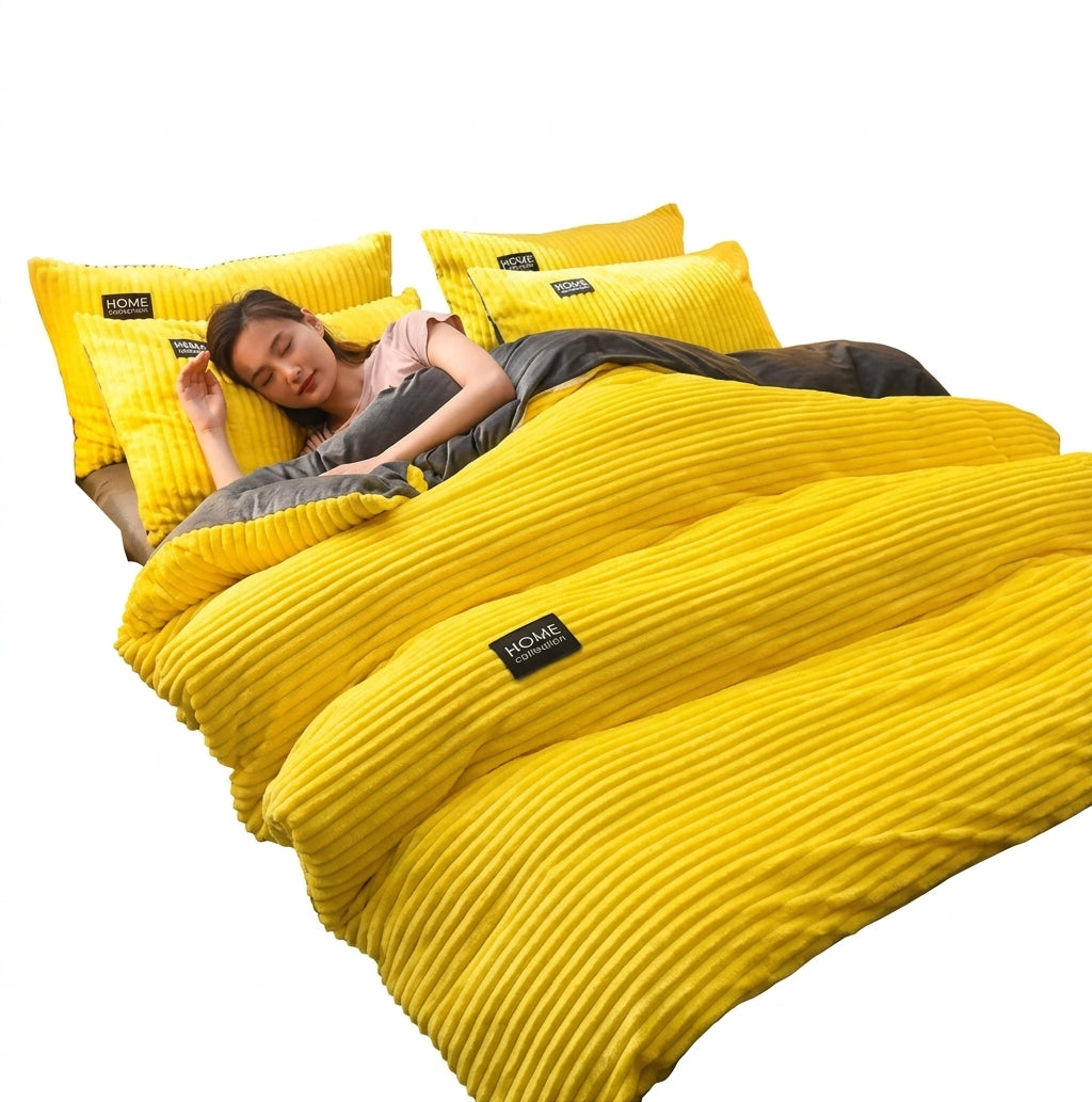 Velvet Duvet Cover and Winter Warm Quilt Bedding