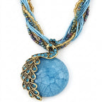 Vintage Peacock Metal Tassel Pendant Necklace and Sweater Chain