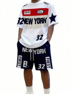 Men's 3D Print Round Neck T-Shirt and Shorts Set