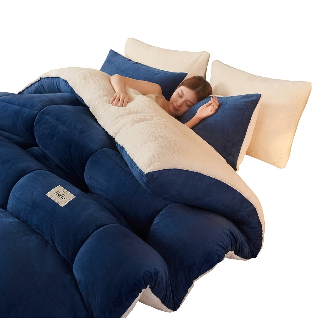 Luxury Plush All-Season Comforter and Reversible Soft Duvet Insert