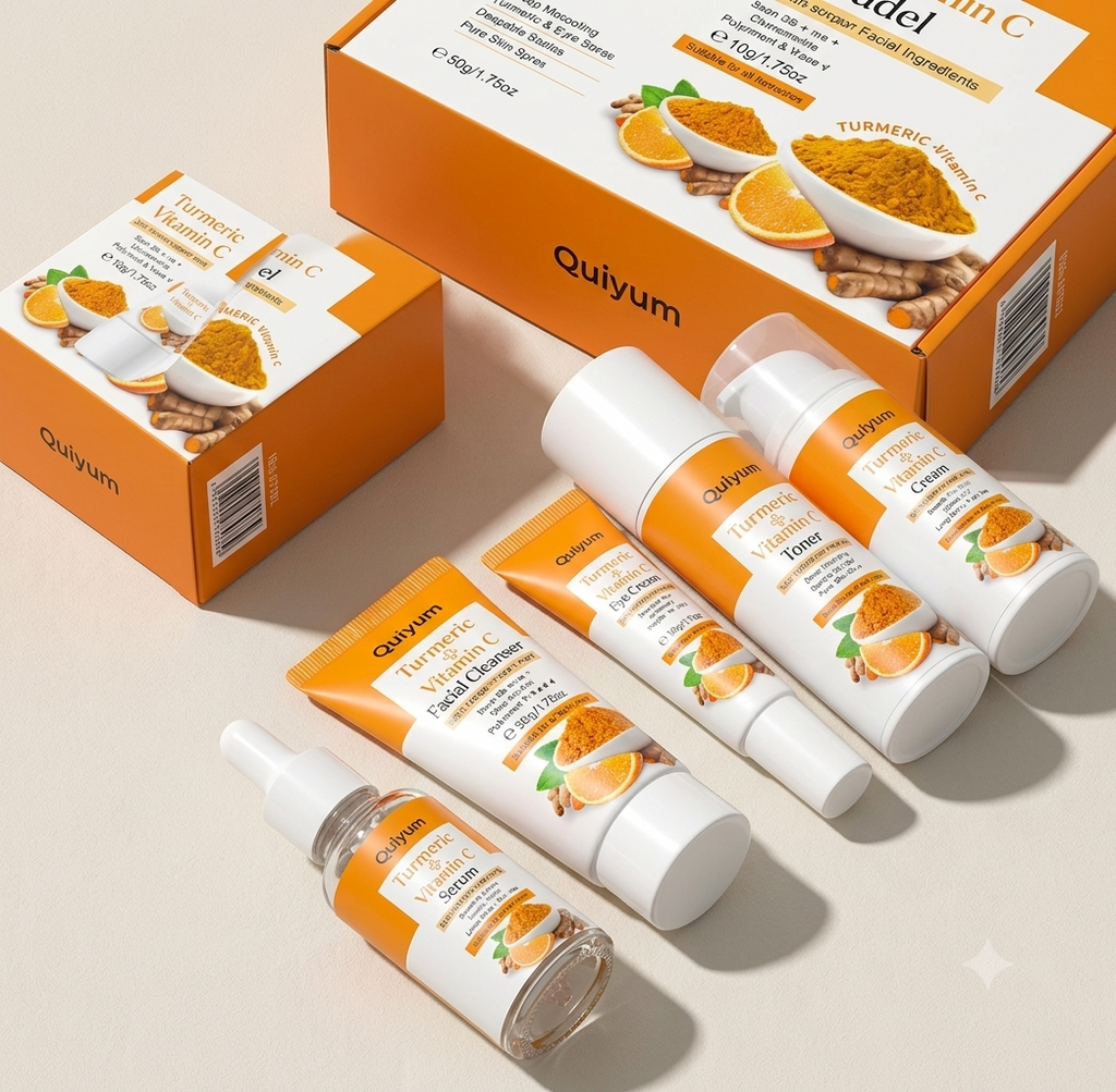 Vitamin C Turmeric Skincare Set 5-Piece Facial Routine Kit