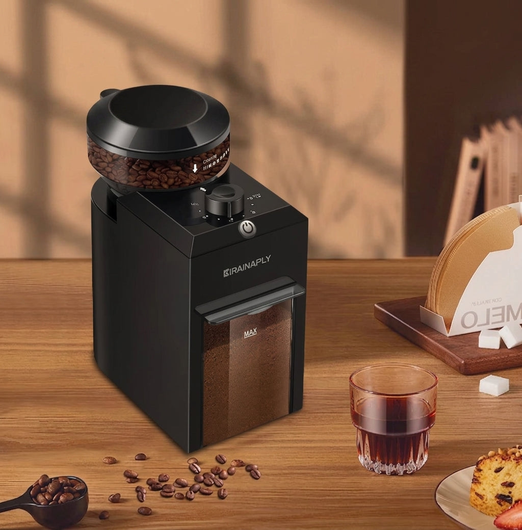 Automatic Flat Burr Mill Coffee Grinder with 28 Grind Settings CBG-8001