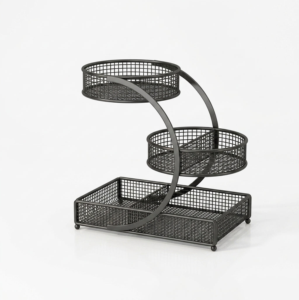 3-Tier Metal Countertop Makeup Organizer and Cosmetic Storage Shelf