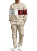 Men's Casual 3D Letter Print Sweatshirt and Pants Set