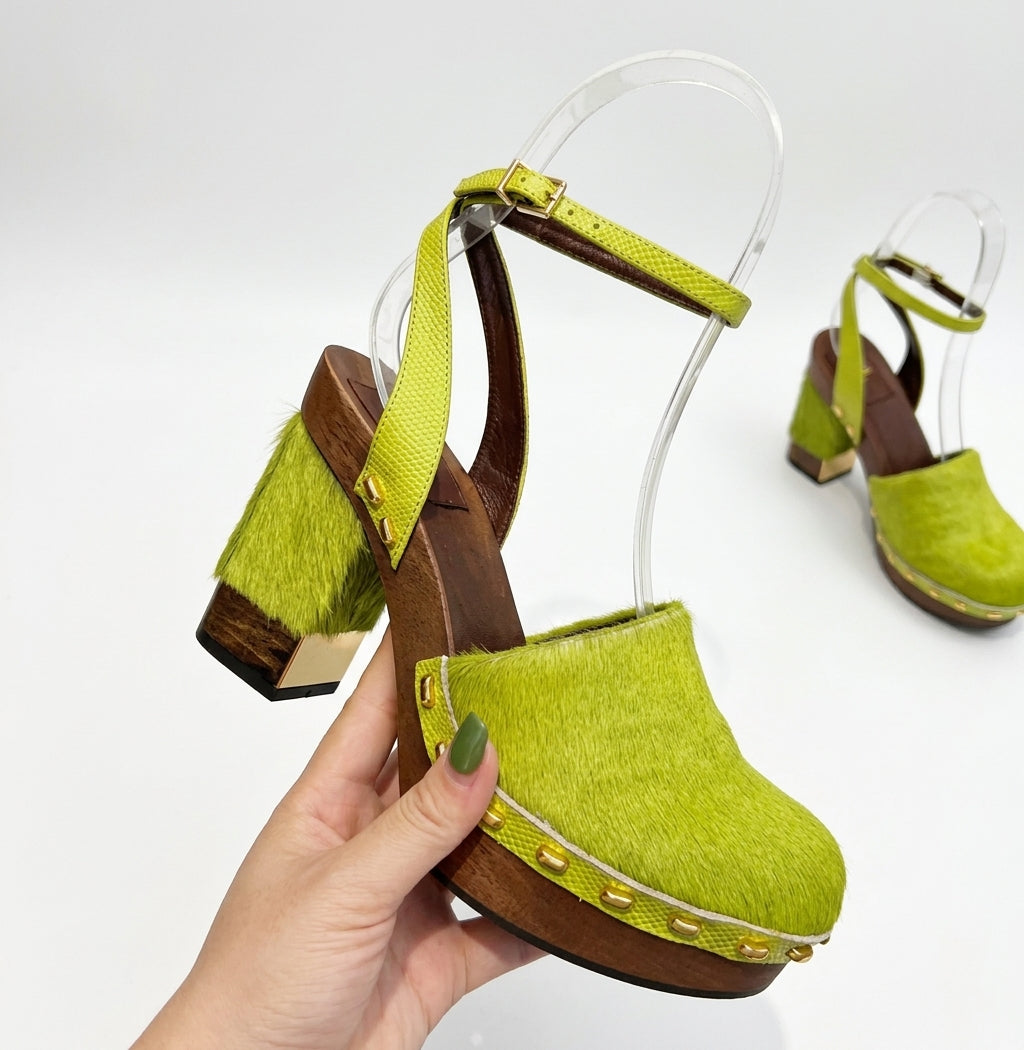 Women's Platform Round Toe Block Heel Pumps