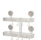Glacier Texture Suction Wall Shelf and Bathroom Organizer
