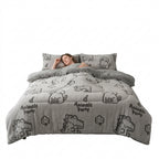 Floral Quilted Comforter and Thickened Lamb Fleece Blanket