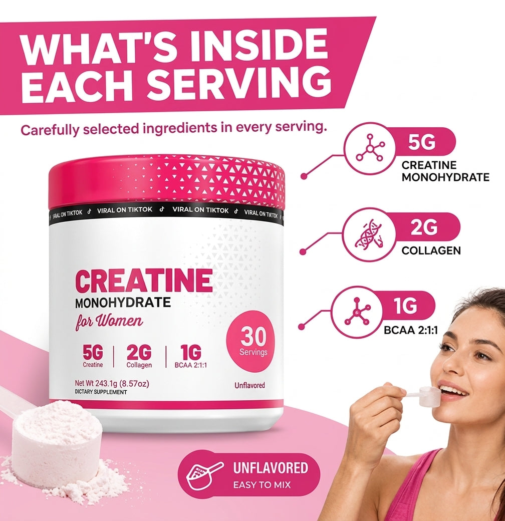 Creatine Monohydrate Hydrolyzed Collagen Powder Muscle Recovery Supplement 8.5 oz