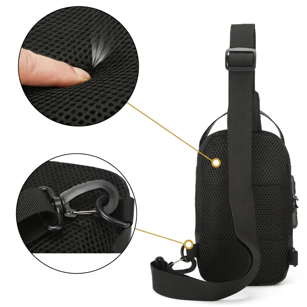 Men's Fashion PU Leather Anti-Theft Casual Crossbody Chest Bag
