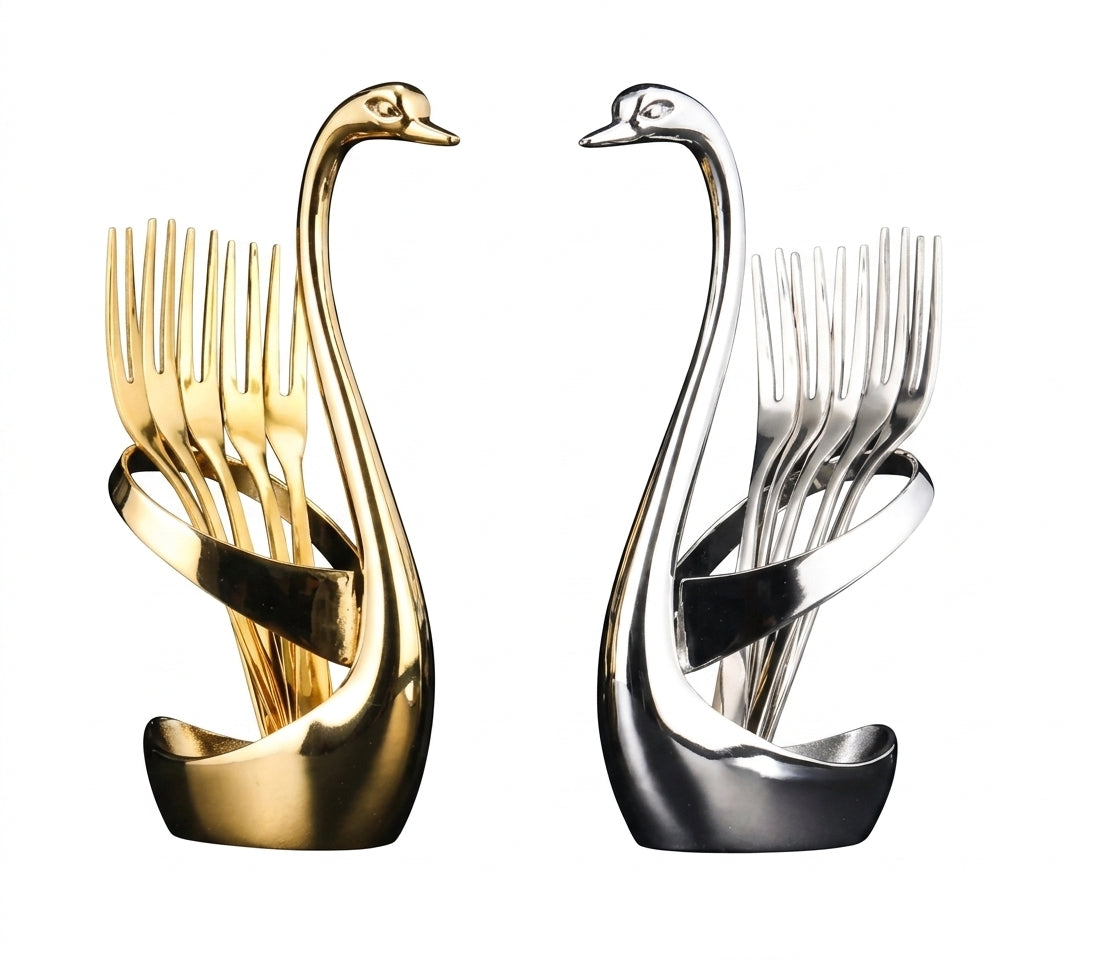 Swan Tableware Holder and Stainless Steel Utensil Stand