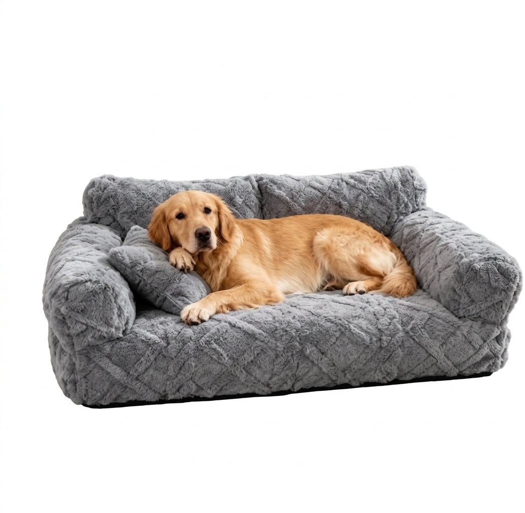Winter Warm Removable Washable Thickened Plush Pet Sofa Bed