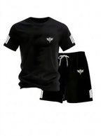 Men's Casual Round Neck T-Shirt and Shorts Set