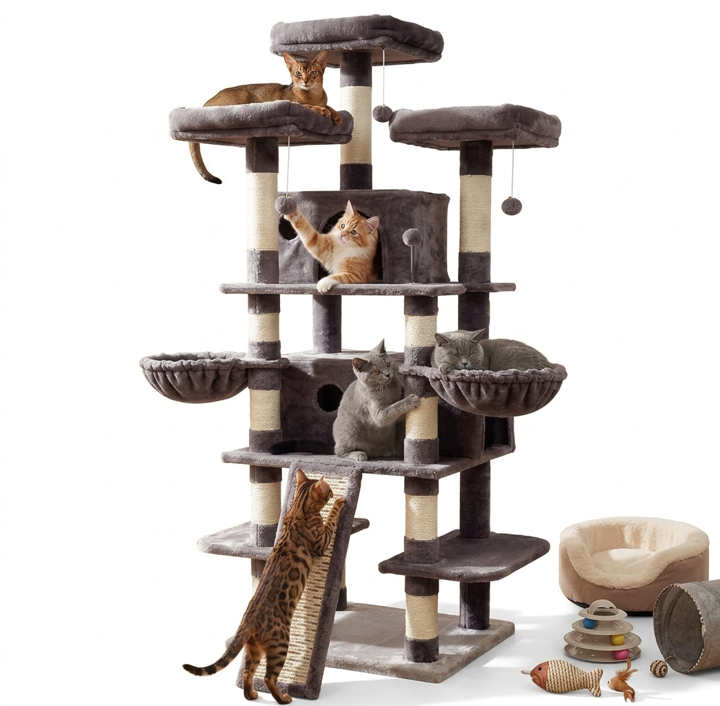 68-Inch Multi Level Indoor Cat Tree Tower