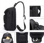 Men's Waterproof Anti-theft USB Crossbody Chest Bag BG-7086
