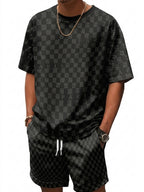 Men's 3D Print Round Neck T-Shirt and Shorts Set