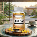 Premium Vitamin D3 + K2 Softgels with Organic Coconut Oil