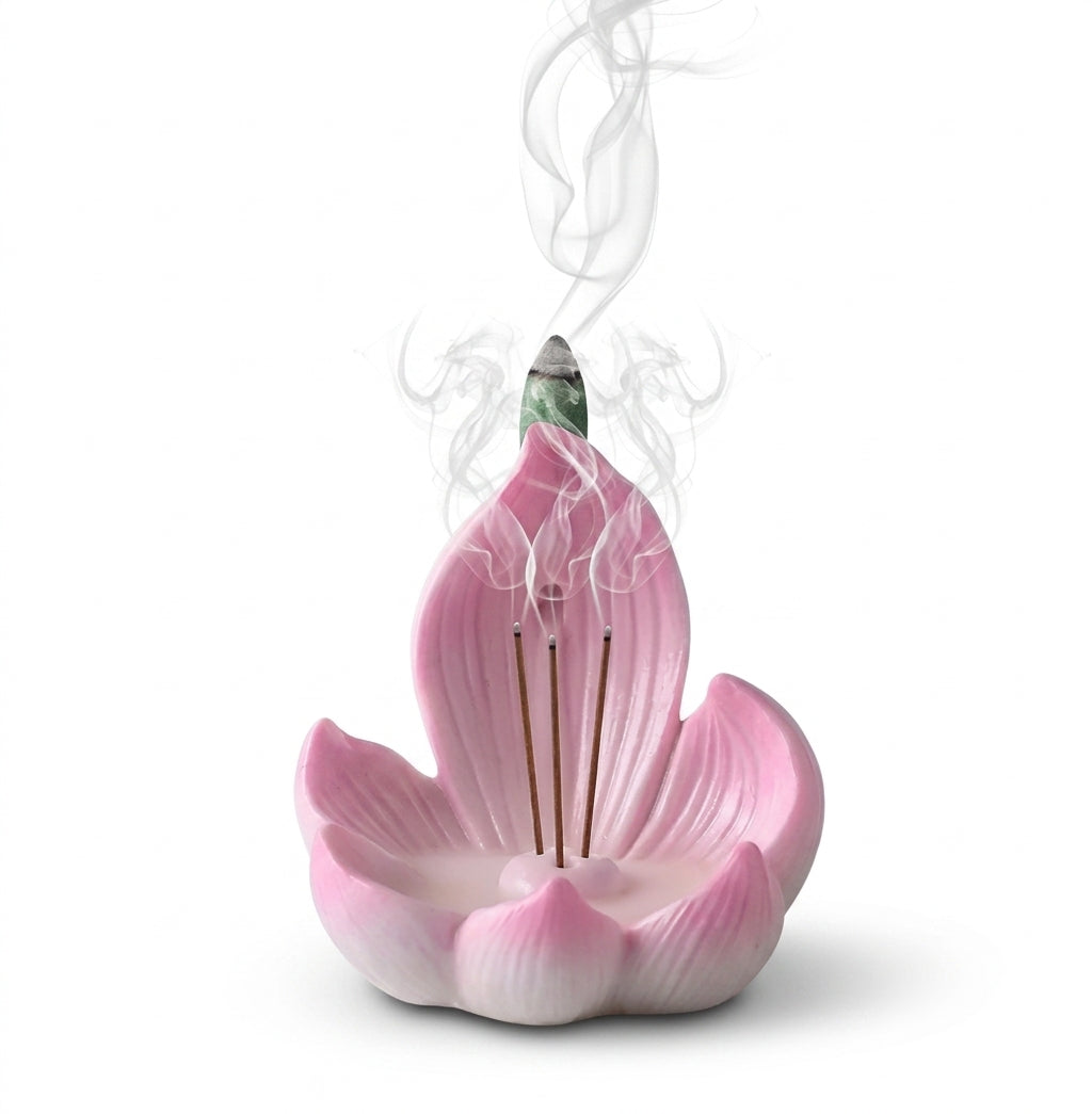 Resin Lotus Incense Burner Plate and Desktop Tabletop Ornament