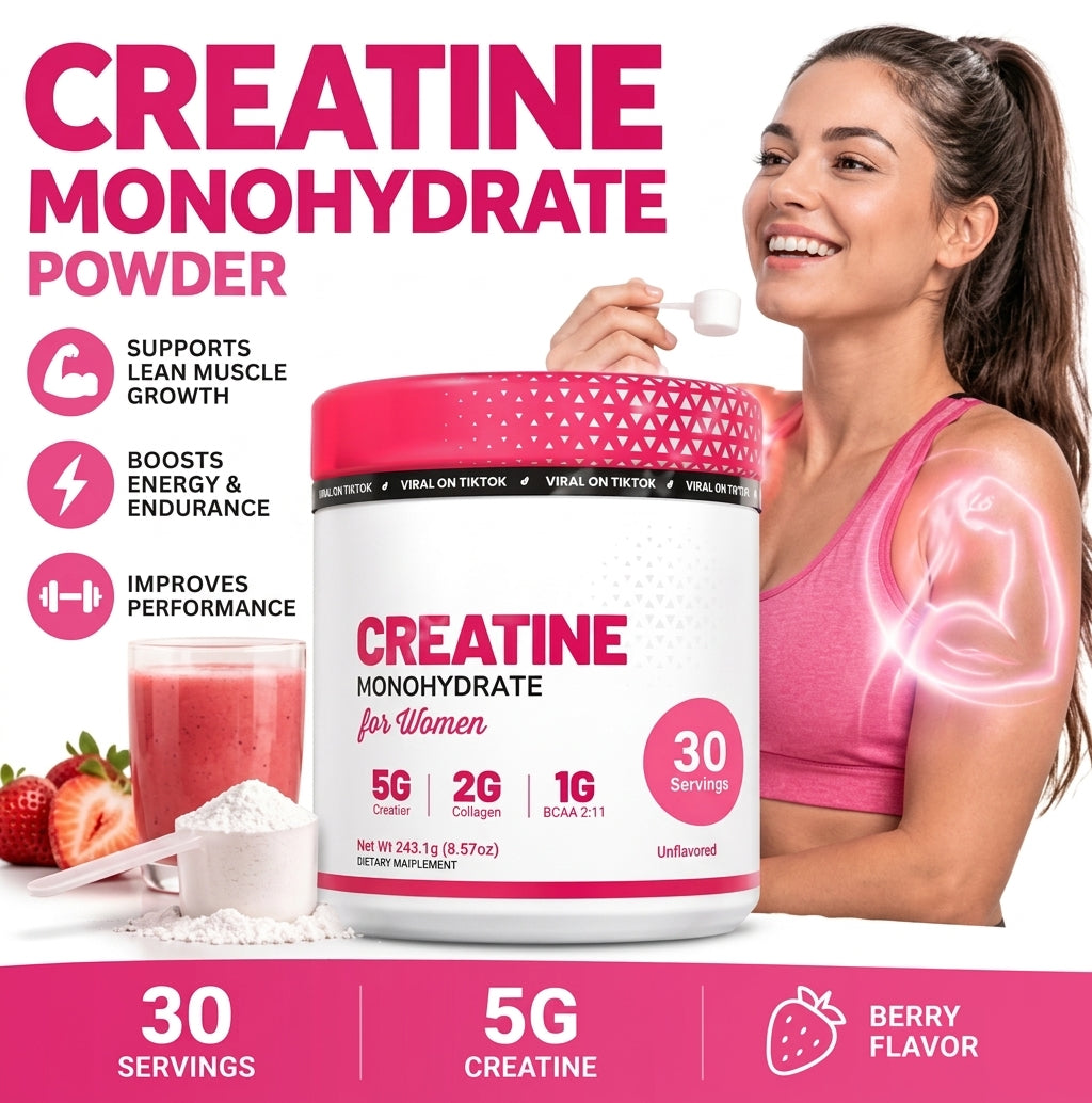 Creatine Monohydrate Hydrolyzed Collagen Powder Muscle Recovery Supplement 8.5 oz