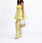 Women's Floral Print Sleeveless Top Wide Leg Pants Set