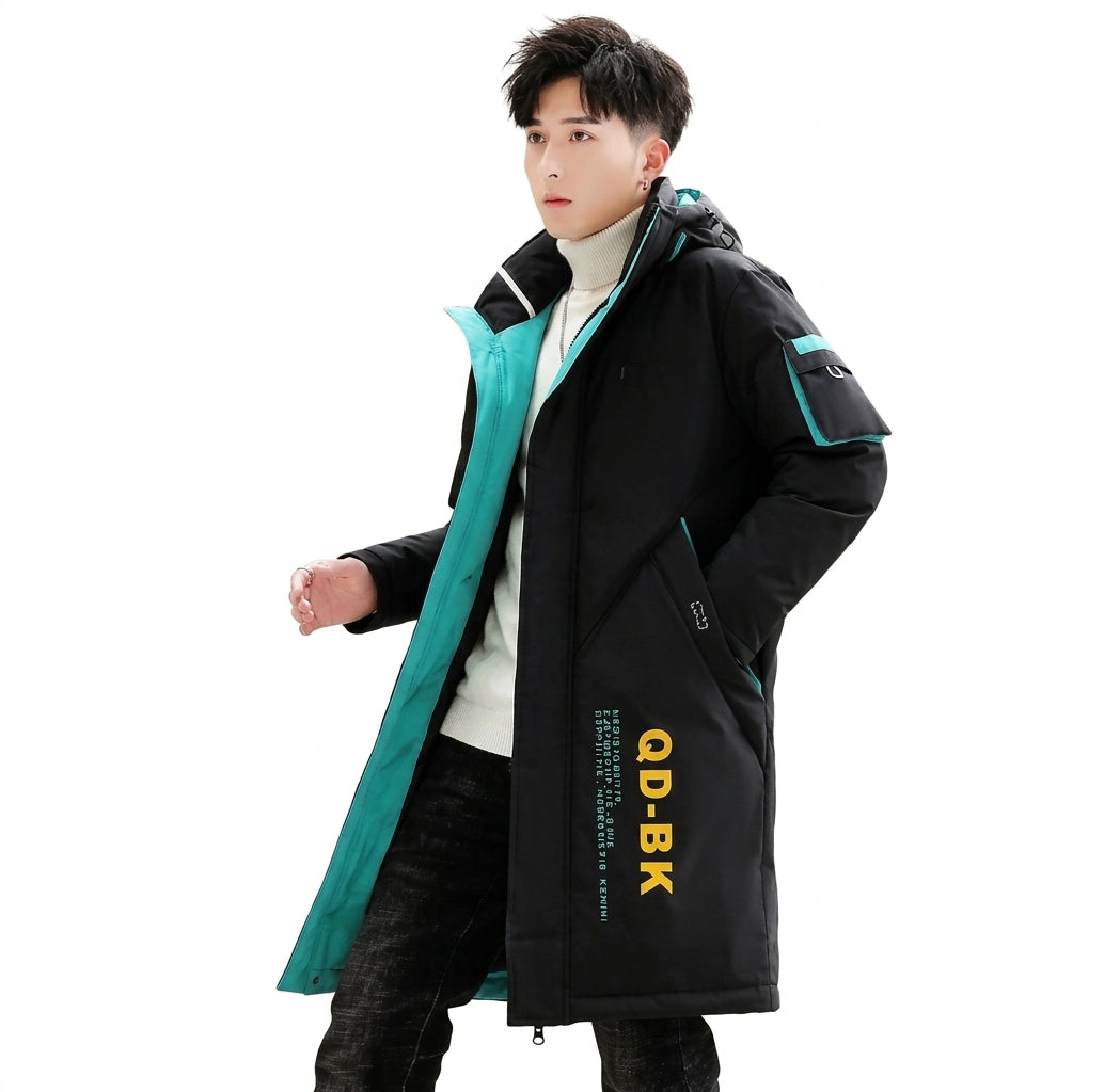 Men's Thick Warm Printed Winter Overcoat