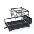 2-Tier Kitchen Dish Drying Rack with Swivel Spout Drip Tray