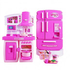 Kids' 1:12 Miniature Double Door Refrigerator Toy with Kitchen Accessories