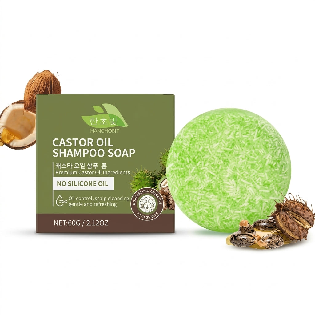 Castor Oil Solid Shampoo Bar Deep Moisturizing Hair Repair