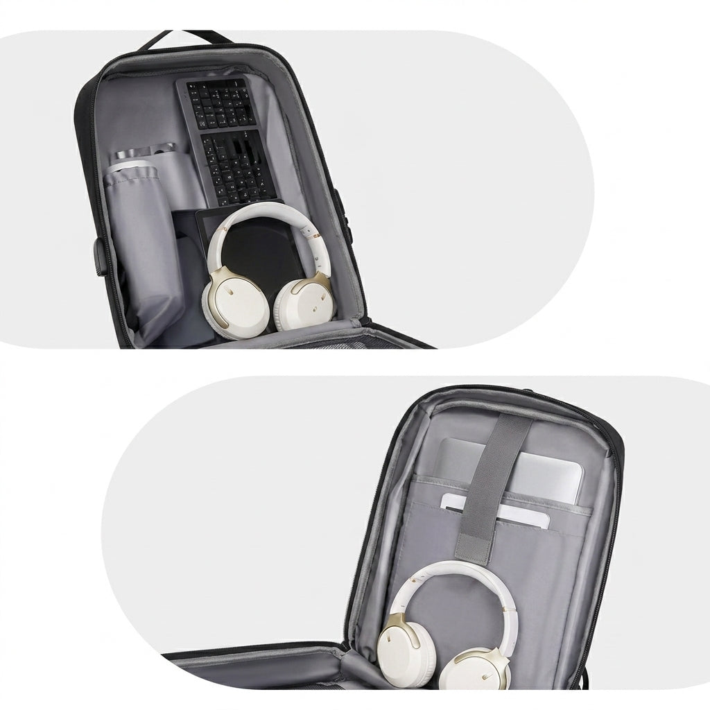 Men's Expandable Hard Shell Travel Laptop Backpack Y1