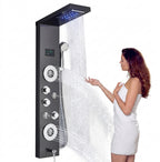 LED Rainfall Shower Panel Tower System with Massage Jets