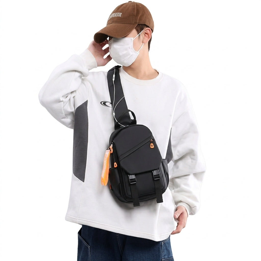 Unisex Waterproof Nylon Crossbody Chest Sling Backpack