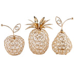 Gold Crystal Fruit Figurine and Tabletop Centerpiece Ornament