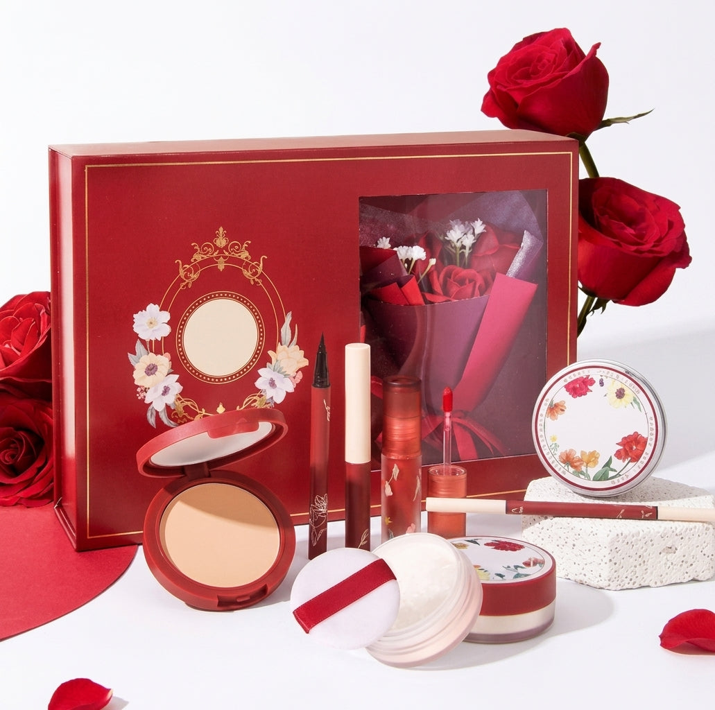 Crimson Carol Flower Series Valentine's Day Makeup Gift Set