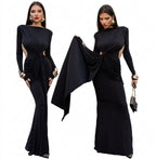 Women's Sexy Hot Girl Back Hollow-out Slim-fit Long Sleeve Dress
