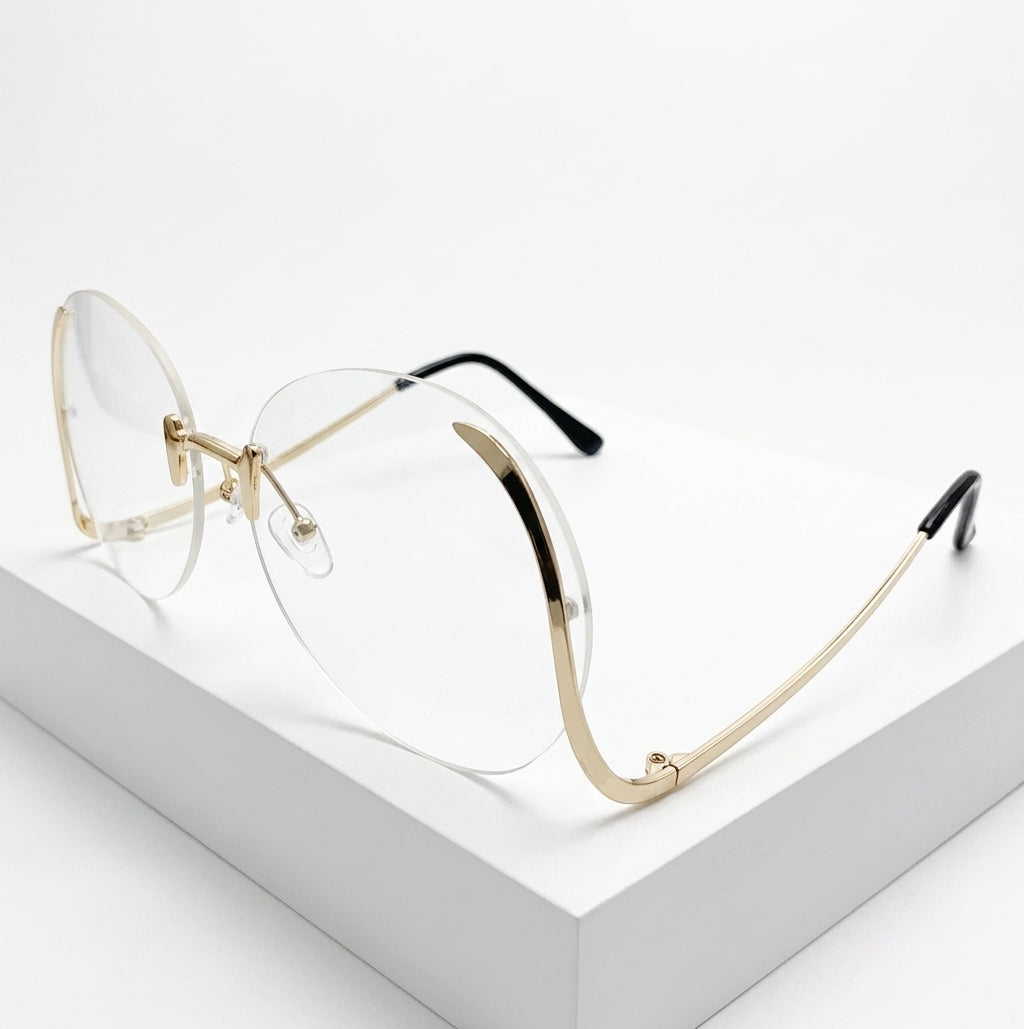 Women's Trendy Round Geometric Metal Oversized Sunglasses