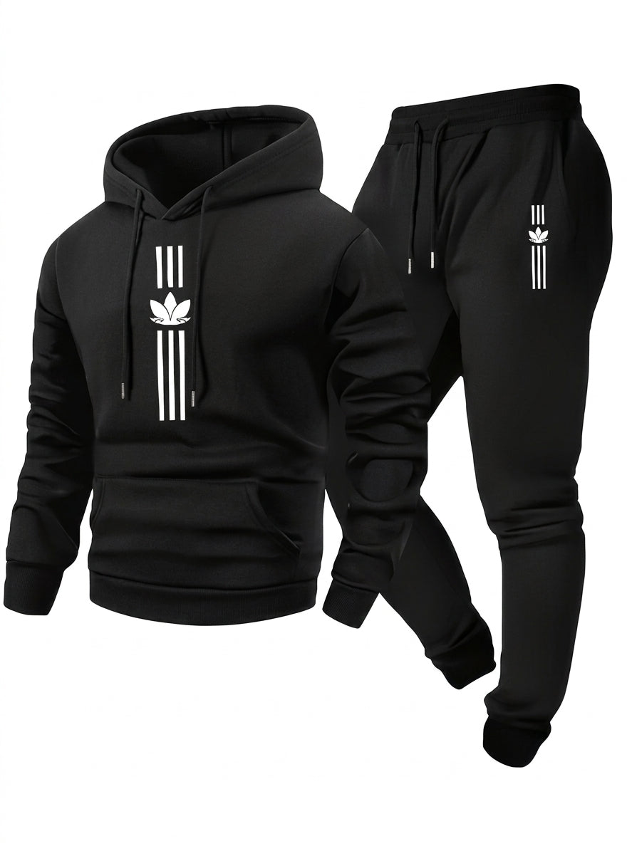 Men's Casual Hoodie and Sweatpants Two Piece Tracksuit Set