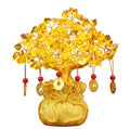 Feng Shui Yellow Crystal Money Tree Bonsai and Tabletop Ornament