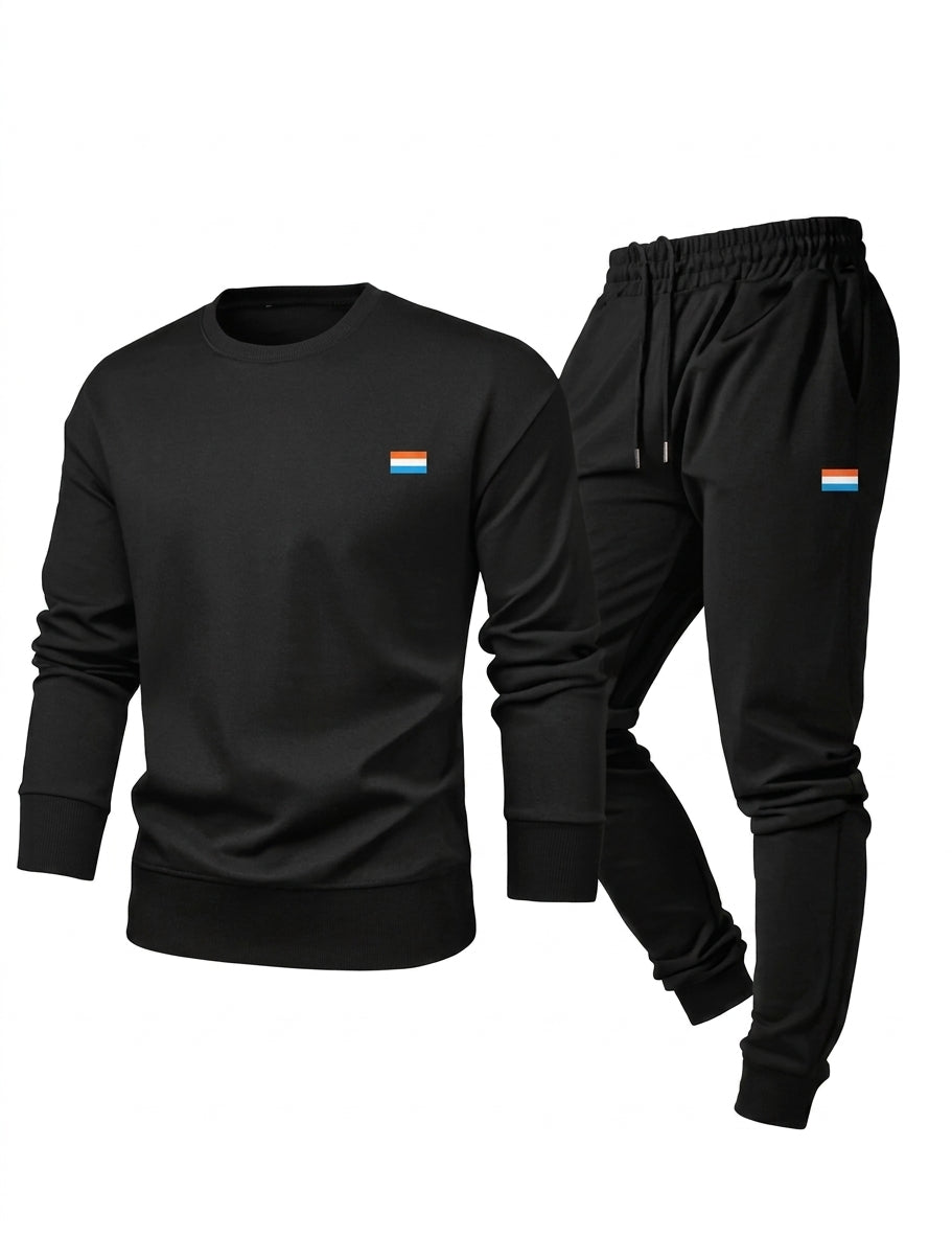 Men's Casual Long Sleeve Sweatshirt and Jogger Pants Set