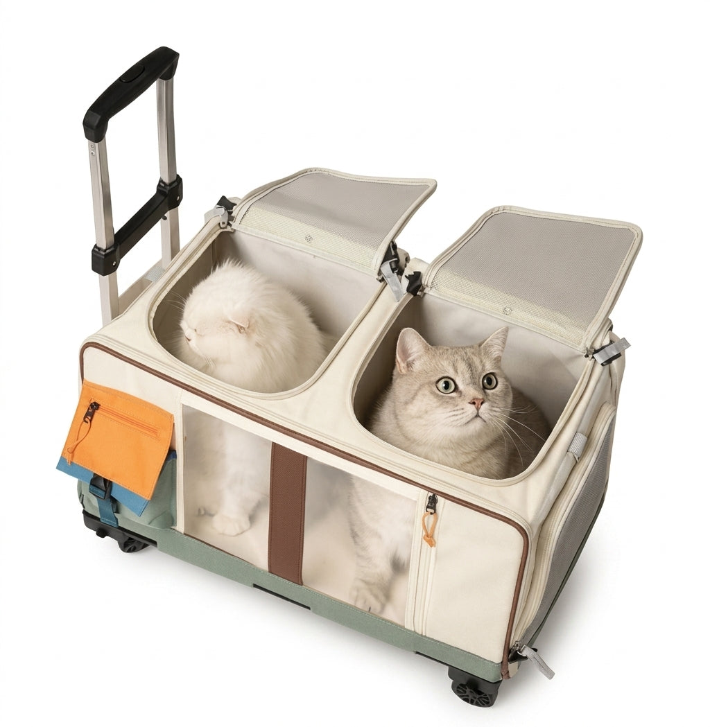 Portable Breathable Universal Wheel Pet Trolley Bag