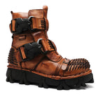 Men's Fashion Genuine Leather Handmade Punk Boots 1809